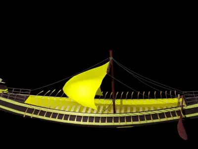 Sailing Vessel Low-poly 3D model  Low-poly 3D model