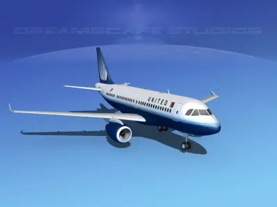 Airbus A319 United Airlines 2 3D model