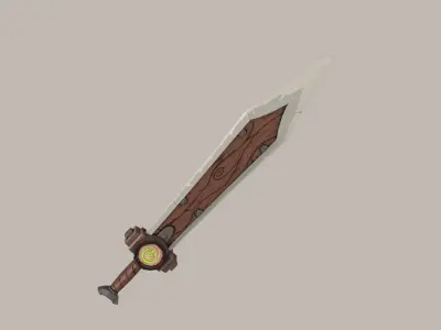 Wooden sword Low-poly 3D model purchase