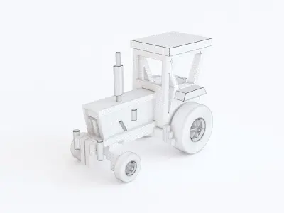 Wooden toy tractor 05 3D model