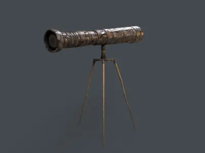 Stylized Telescope V1 - 04 Low-poly 3D model