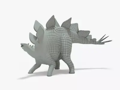 Stegosaurus Rigged Basemesh  Low-poly 3D model