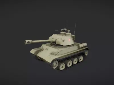 military tank on black background 3D model
