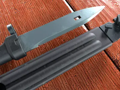 Bayonet AK-74M  Low-poly 3D model