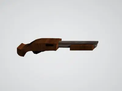 rust shotgun low poly 3D models Free low-poly 3D model