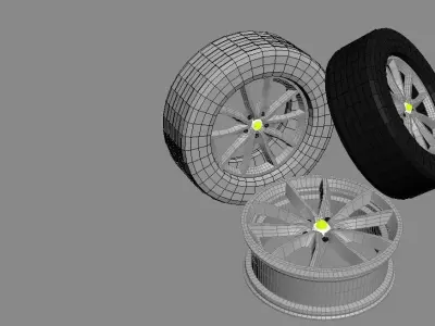 Car wheel Free low-poly 3D model