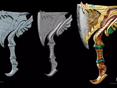 Egyptian Axe Low-poly 3D model