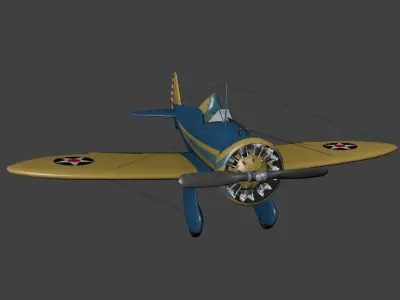 Boeing P26 Peashooter Low-poly 3D model