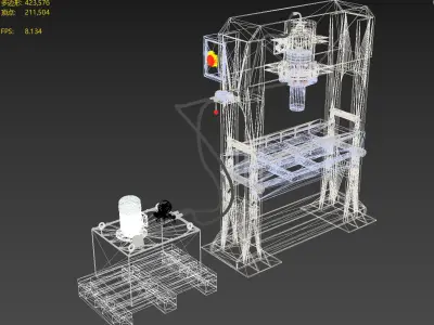 100 ton hydraulic press 3D model