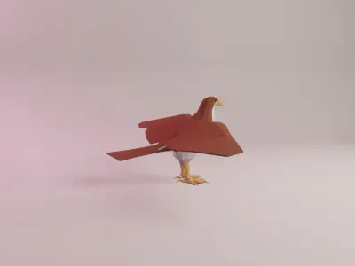 Mildred the Sharp-shinned Hawk Low-poly 3D model