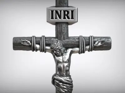 Jesus Christ Cross Christian Catholic Pendant 3D print model