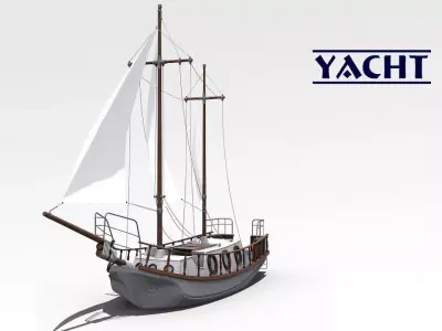 Yacht Low-poly 3D model