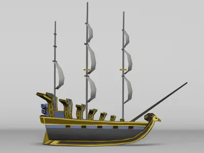 Sailing Ship Avian Head Low-poly 3D model