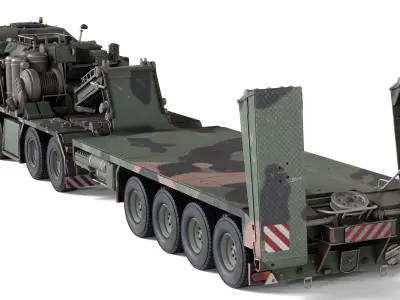 SLT 50 Elefant Tank Transporter Low-poly 3D model