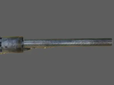 revolver Low-poly 3D model 2