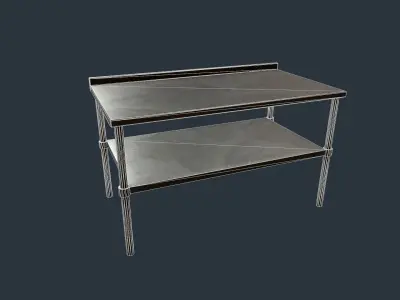 Stainless Steel Counter Top - Food Prep Table Low-poly 3D model