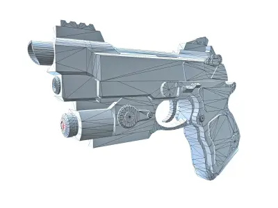 Stylized Gun Low-poly 3D model order