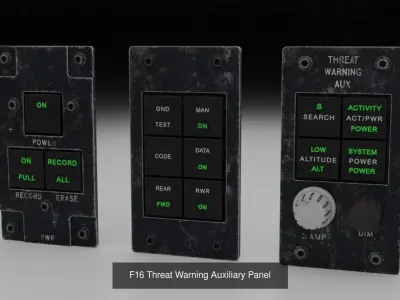 F16 Left Auxiliary Console 3D Model Pack
