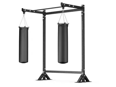 3 Heavy boxing stand with Punching Bags 3D model