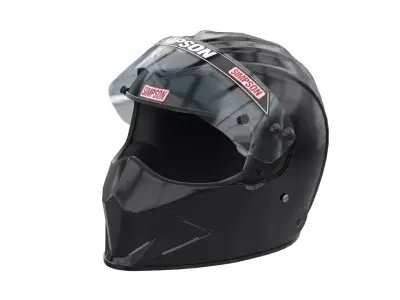 Simpson Racing SA2020 Diamondback black helmet Low-poly 3D model