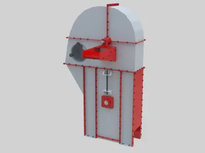 Bucket Elevator - Wheat Grain Flour Milling Machine Low-poly 3D model