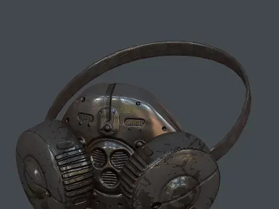 Gas mask helmet 3d model scifi Low-poly 3D model Low-poly 3D model buy