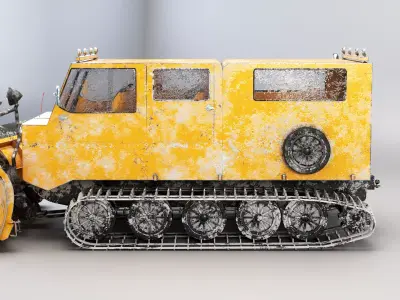 Thiokol Spryte Snowcat and Snowplow Dirt 3D model