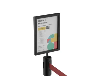 Stanchion Sign Holder 3D model