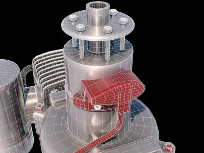 2 Stroke Radio Controlled Gas Engine Free low-poly 3D model