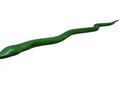 Rigged Green Snake Ready for Game and Animation Low-poly 3D model