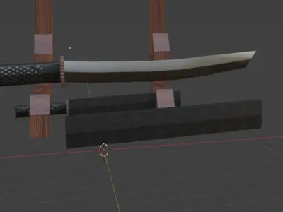Katana Sword With Free Japanese themed stand 3D model