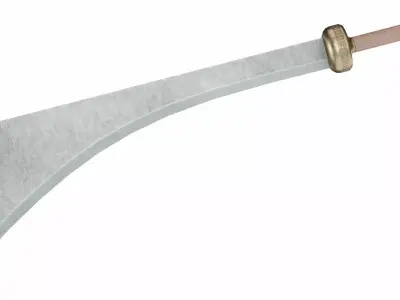 Curved sword 9 Low-poly 3D model
