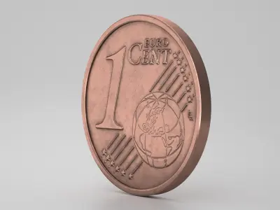 Euro Coins Collection PBR 3D model