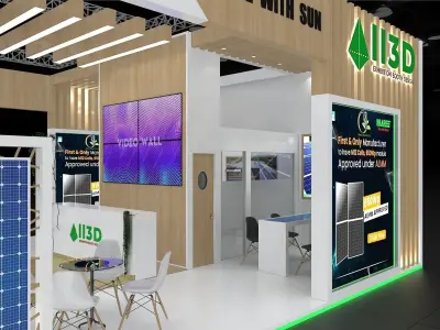 Exhibition Stand Stall Three Side Open 8X9 3D model