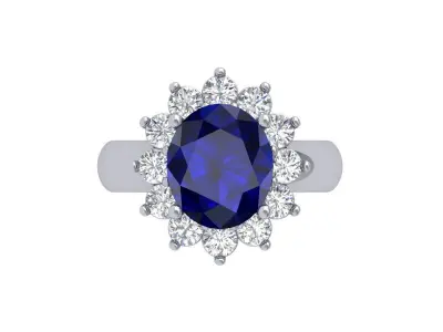 Oval Art Deco Ring 3D print model 13