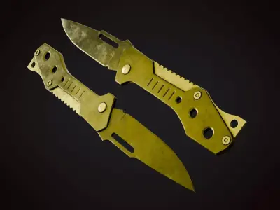 Knife 4 D Low-poly 3D model