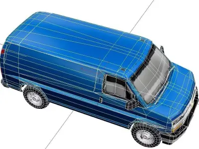 Chevrolet G Series Van Low Poly Classic Cargo Vehicle Model Low-poly 3D model