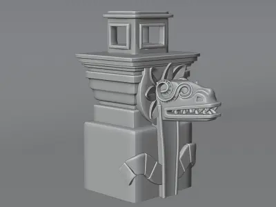 Aztec Ancient Totem - Highly Detailed 3D Model 3D model