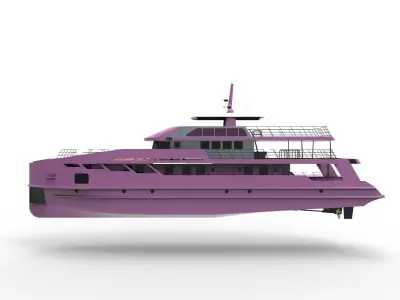 Pink yacht 3D model