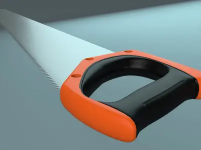 Hand Saw Low-poly 3D model 2