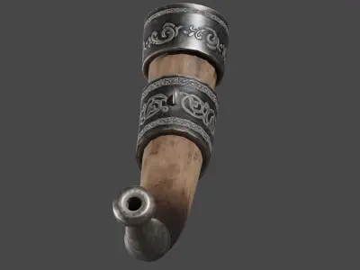 Stylized Viking  Horn Arabian style  low poly PBR Game Ready Low-poly 3D model
