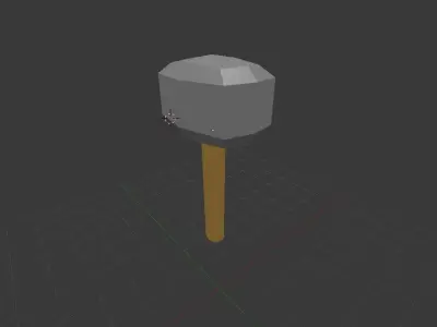 Stone Hammer Low Poly  Free low-poly 3D model