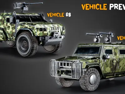 15 Game-Ready Military Vehicle   4K Texture   Vol 02   Low-poly 3D model