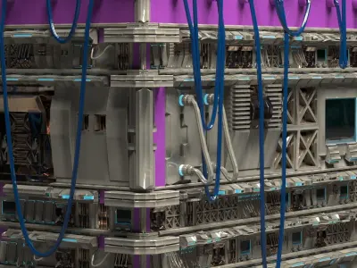 SCI FI Machinery and Crates 3D model