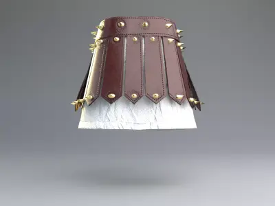 Roman Leather Pteruges Skirt with Studs Low-poly 3D model