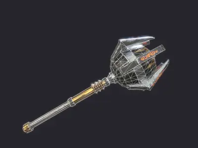 Fantasy Stylish Weapon- Mace of Ornament Low-poly 3D model