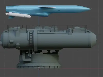 SM-70 starter with P-35 Rocket 3D model