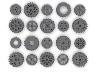 Gear set of gears Low-poly 3D model
