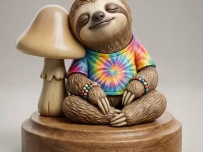 Chill Sloth Herb Grinder- 2-Part Magnetic - MellowVerse 3D print model