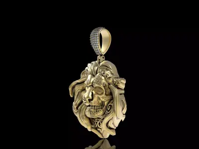 Lion Skull Pendant 3D print model